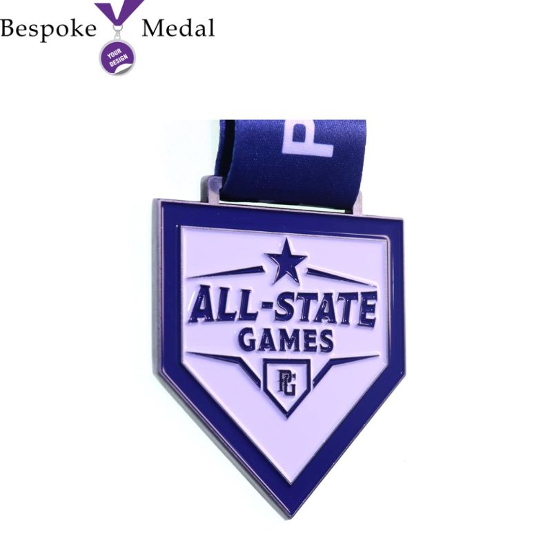 Custom Bright Silver Running Medal