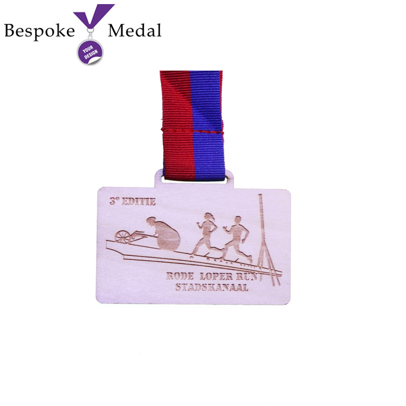 Square Wooden Medal