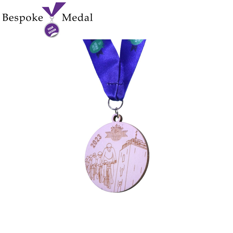 Cycling Festival Wooden Medal 