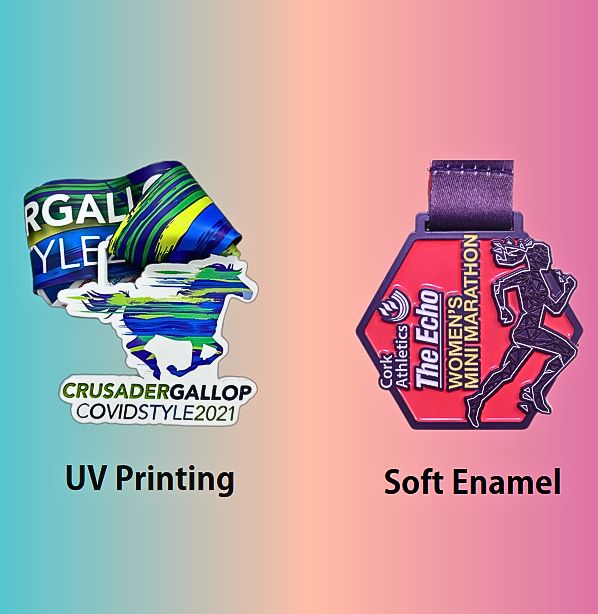 Medal process comparison: UV Printing VS Soft Enamel